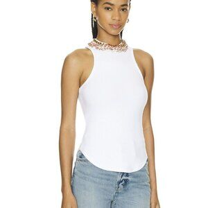 Cinq a Sept Chunky Rhinestone Necklace Lizzie Top Size XXS NWT